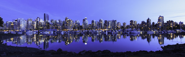 温哥华市中心夜景图片下载