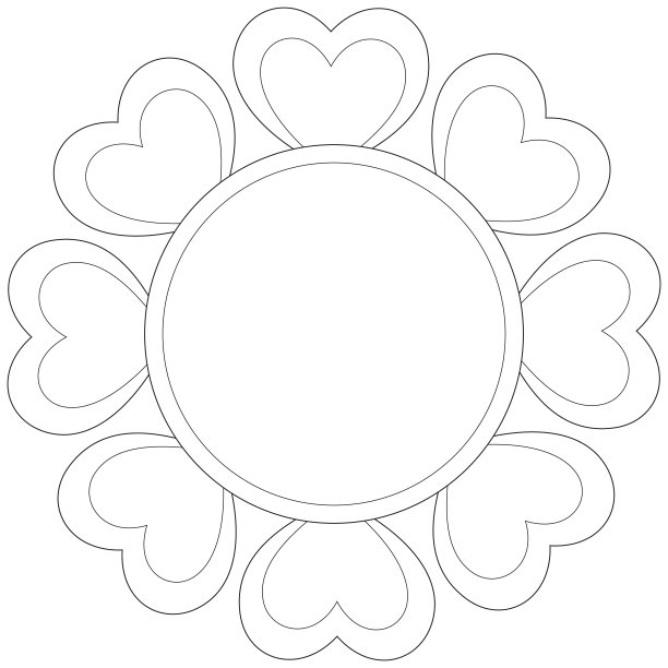 黑色和白色的花环与心和地方的文字图片下载