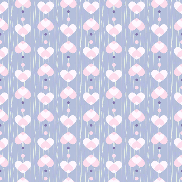 矢量无缝背景与粉红色的心。婚礼或情人节模式素材图片
