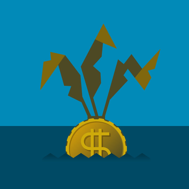 扁平风格的利润损失和下降矢量概念图片下载