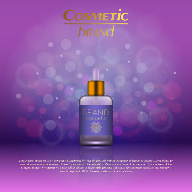 矢量3D化妆插图在一个柔和的光模糊背景与散焦。美丽逼真的化妆品产品设计模板。图片下载