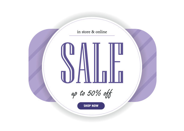 销售横幅模板设计。矢量插图在紫外线的颜色。图片下载