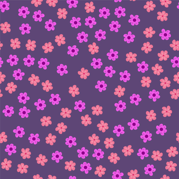 紫色背景上花朵的抽象无缝图案。打印，卡片，请柬，生日，节日，派对，庆典，婚礼，情人节。图片下载