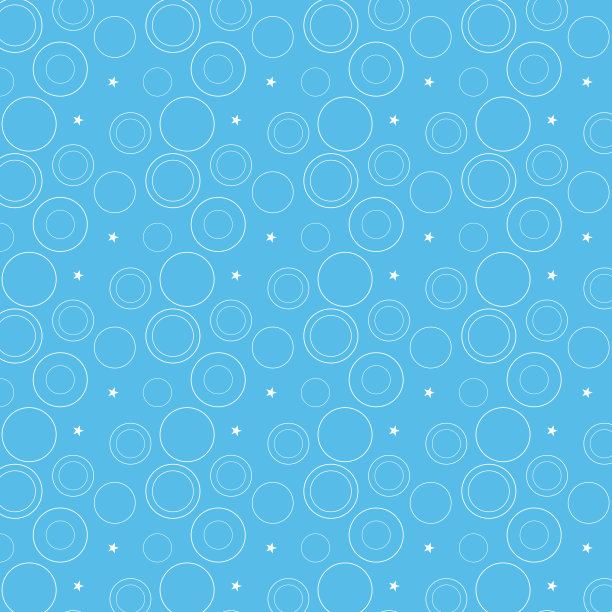 白色线形圆圈，白色星形蓝色背景图片下载