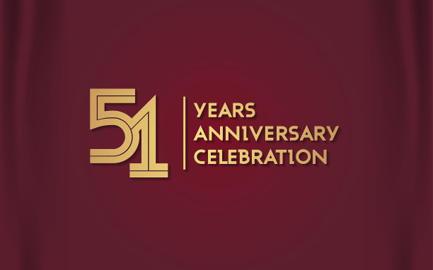 51周年纪念。与银色多线性数隔离在黑暗背景图片下载