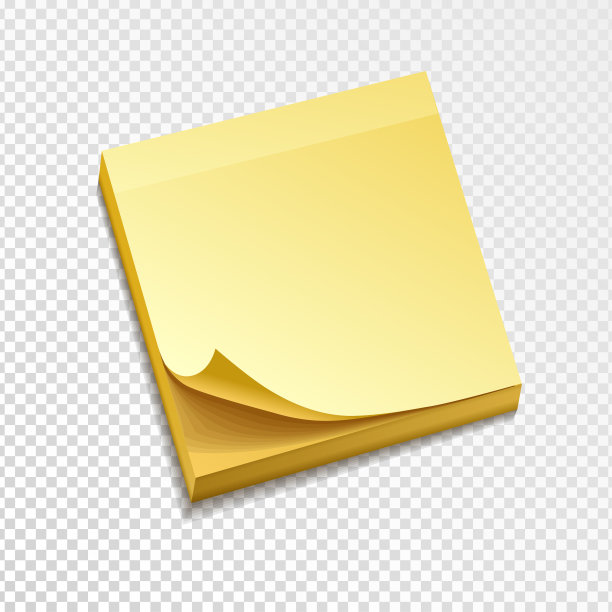 孤立黄色便利贴，矢量插图图片下载