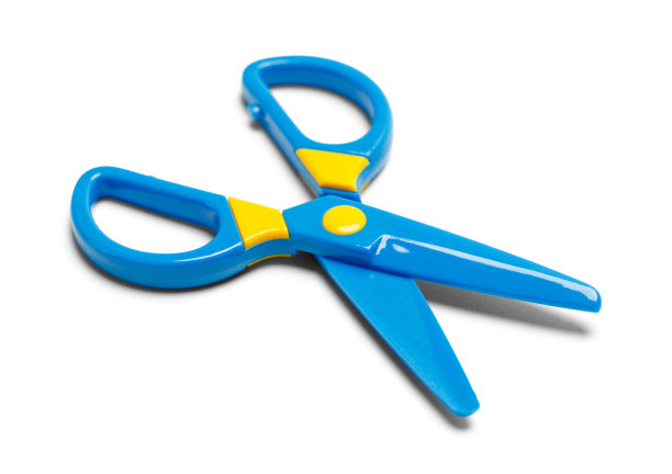 蓝色塑料剪刀图片下载