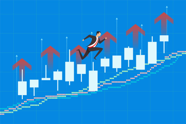 K线在股市数据运行商人图片下载