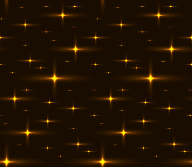 无缝纹理的夜空点缀着金色的星星。图片下载