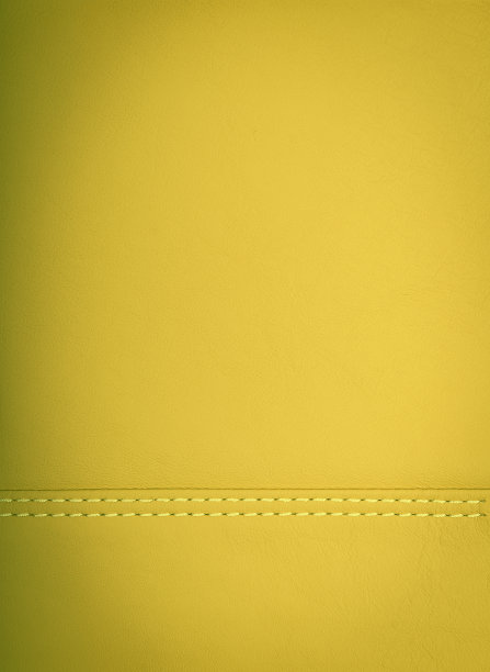 黄色天然皮革底面有两条平行缝线图片下载