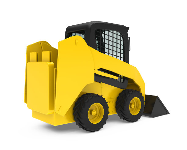 打滑驾驶装载机孤立图片下载