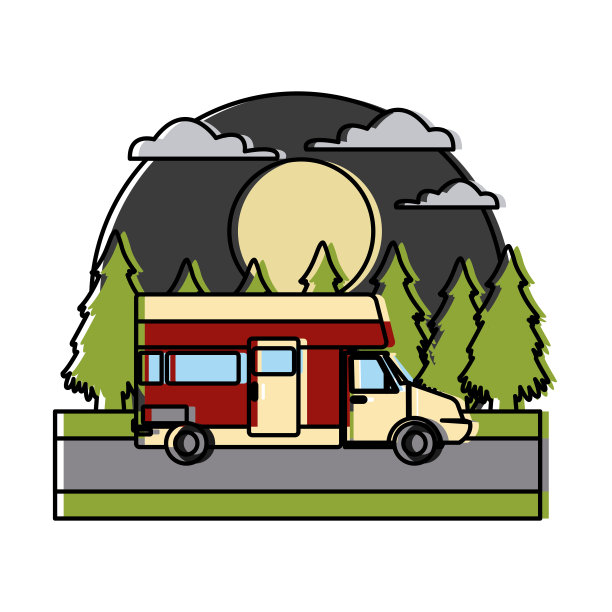 在森林里与世隔绝的拖车家图片下载