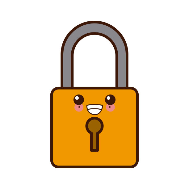 安全挂锁标志可爱可爱卡通图片下载