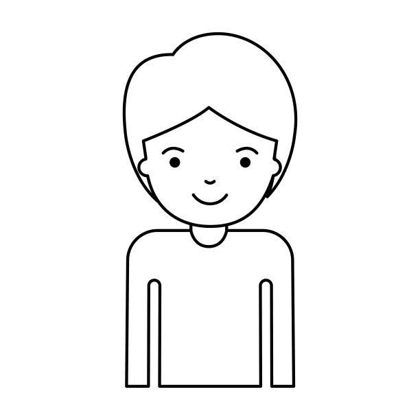 黑白剪影的半身男人图片下载