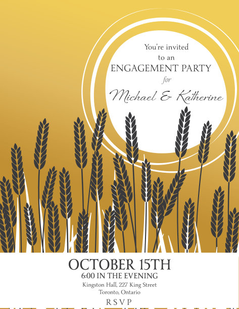 《麦田与太阳农业与黄金邀请函》图片下载