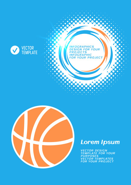 宣传册或网页横幅设计与篮球图标图片下载