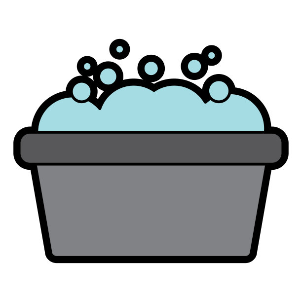 浴缸与泡沫图标图像图片下载