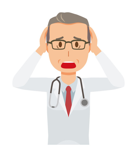 一位身穿白色西装的中年男医生惊慌失措图片下载