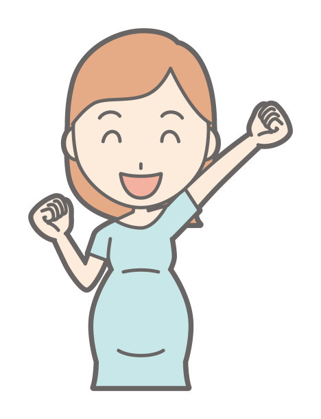 一个穿着绿色衣服的孕妇正在举起拳头图片下载