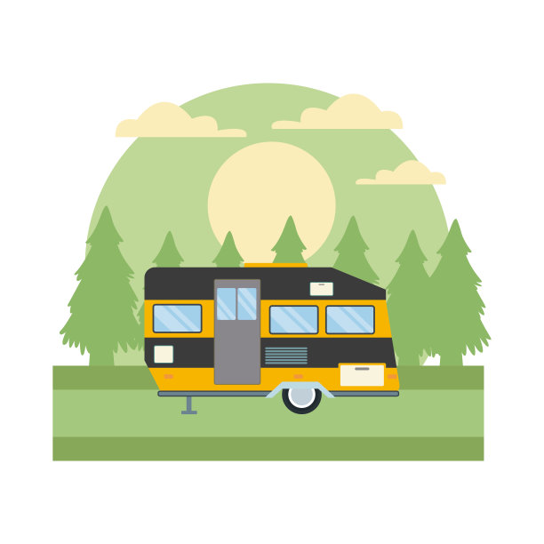 在森林里与世隔绝的拖车家图片下载