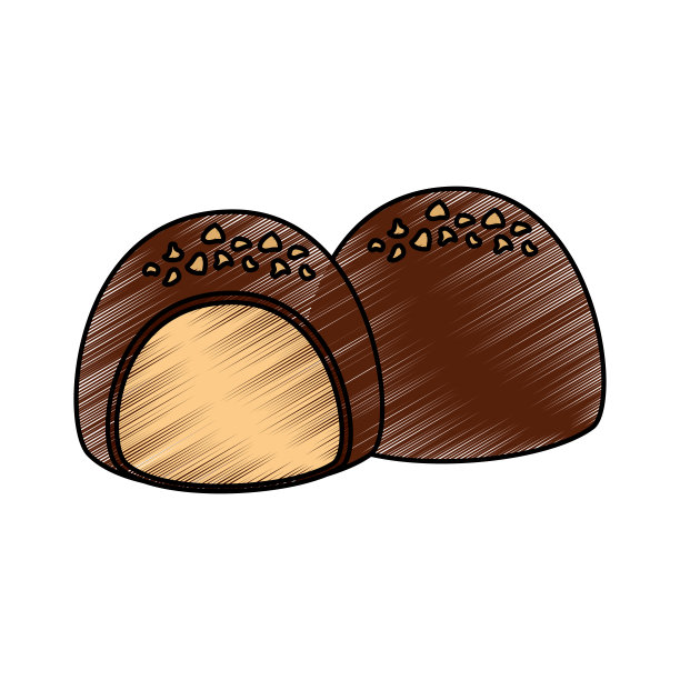 两个巧克力糖果零食糖甜奶油图片下载