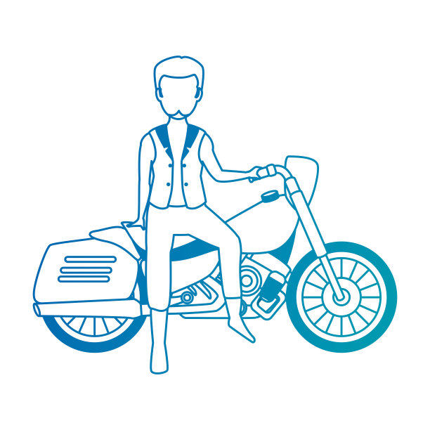 粗糙的摩托车手角色图片下载