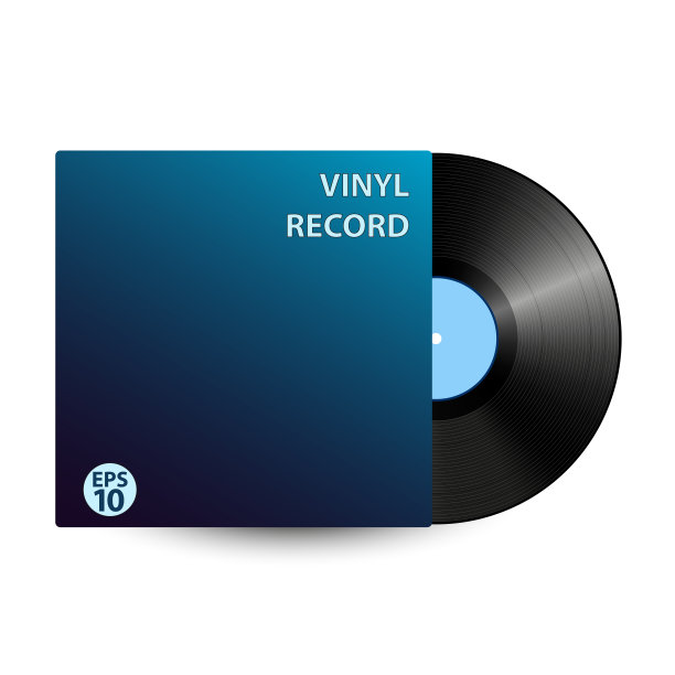 黑色黑胶唱片孤立在白色背景图片下载