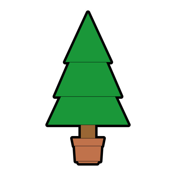 圣诞树孤立图标图片下载