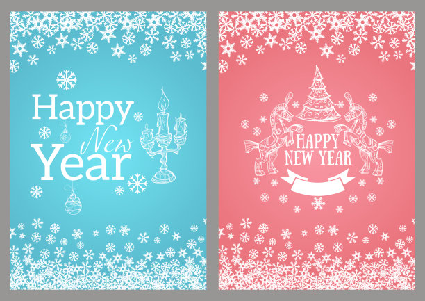 新年快乐。贺卡模板图片下载