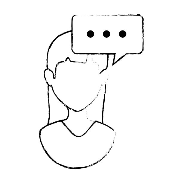 女人的侧面与讲话气泡图片下载