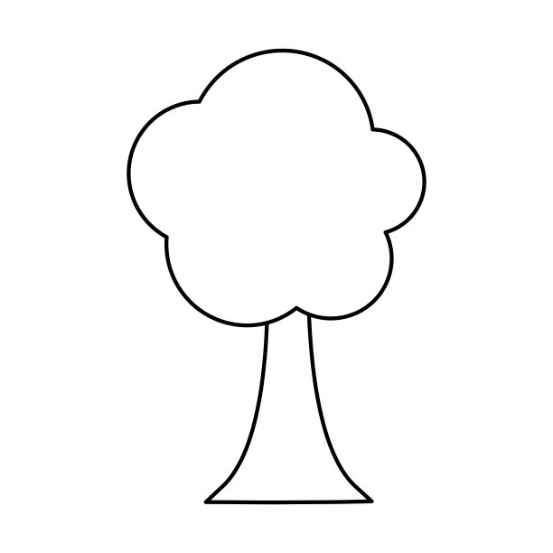 树的自然符号卡通图片下载