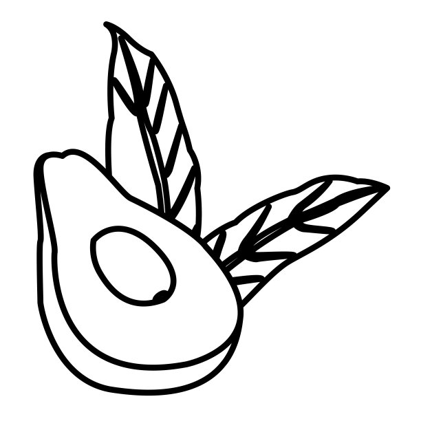 鳄梨切一半图片下载