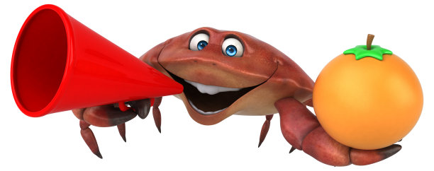 有趣的螃蟹- 3D插图图片下载