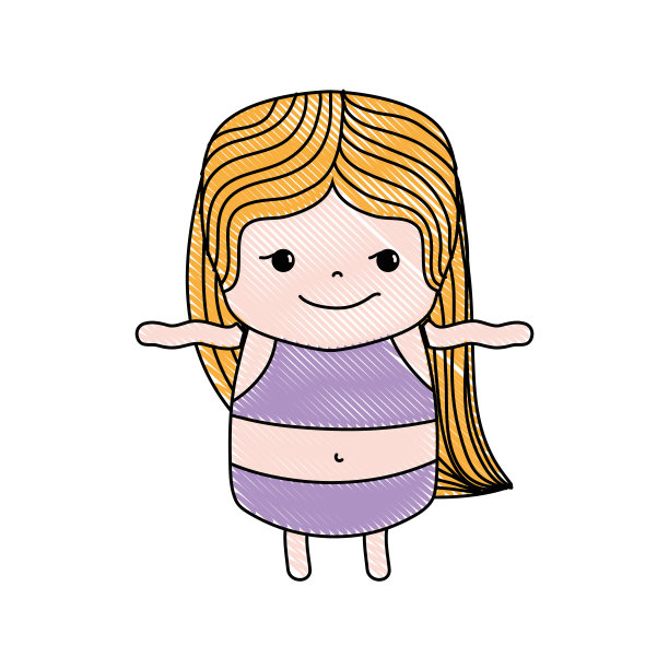 被折磨的女孩，长头发和淘气的脸图片下载