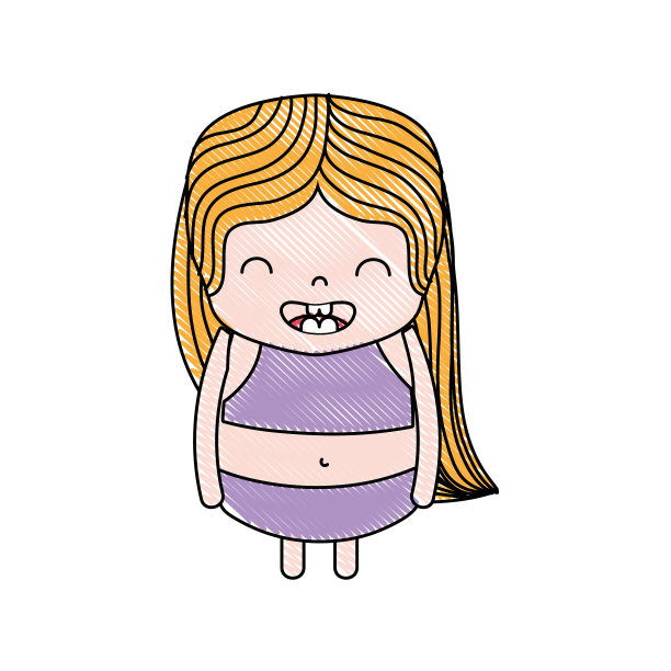 满脸笑容的长发女孩图片下载