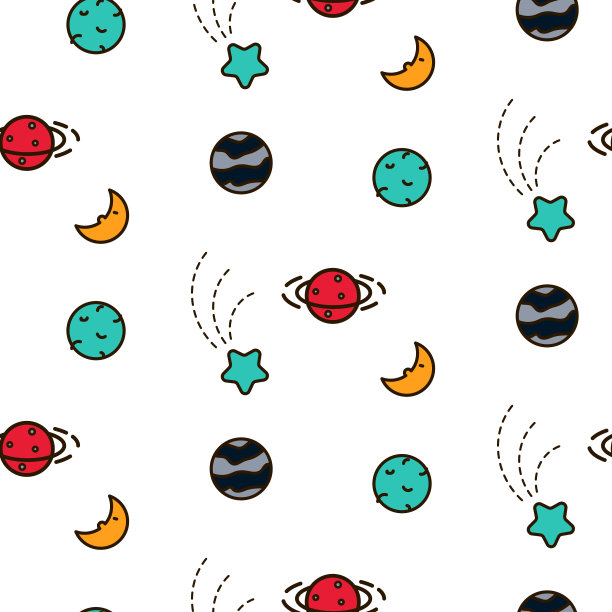 涂鸦宇宙无缝矢量模式图片下载