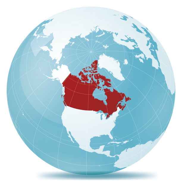 加拿大红色高光行星地球蓝色白色图片下载