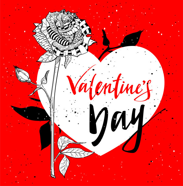 情人节贺卡。抽象的玫瑰花和心形象征爱情图片下载