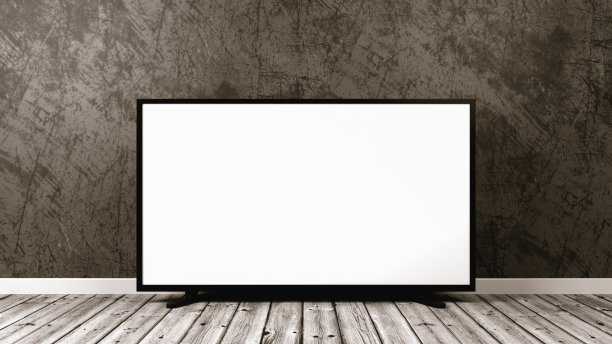 木地板上的电视机素材图片