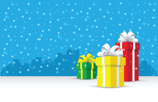 呈现在雪景上图片下载