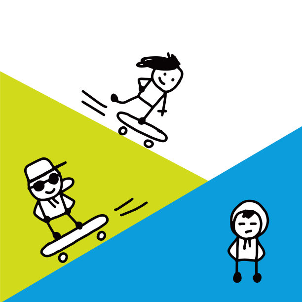 玩滑板的时髦酷人们图片下载