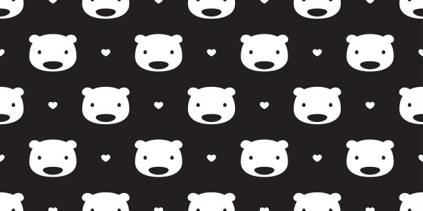 无缝图案熊北极熊矢量心情人节泰迪壁纸背景白色图片下载