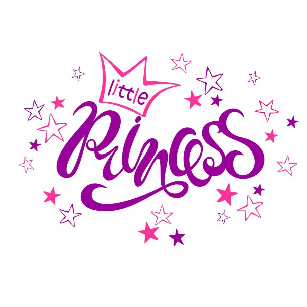 小公主。刻字。星星。设计印刷。向量。图片下载