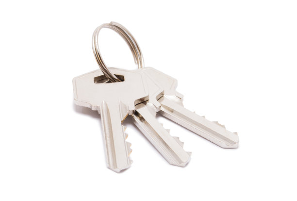 三个键与环隔离在白色背景图片下载