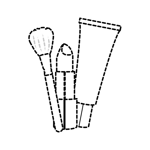 口红霜和刷子设计图片下载