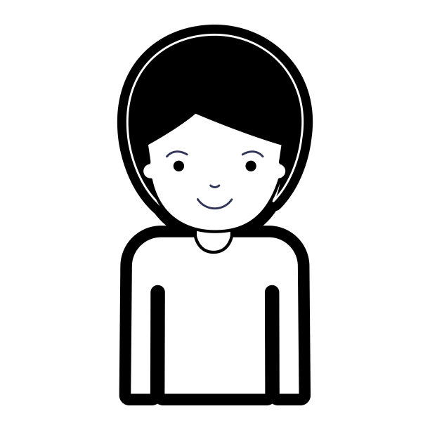 半人半人，短发，黑色轮廓，轮廓粗图片下载