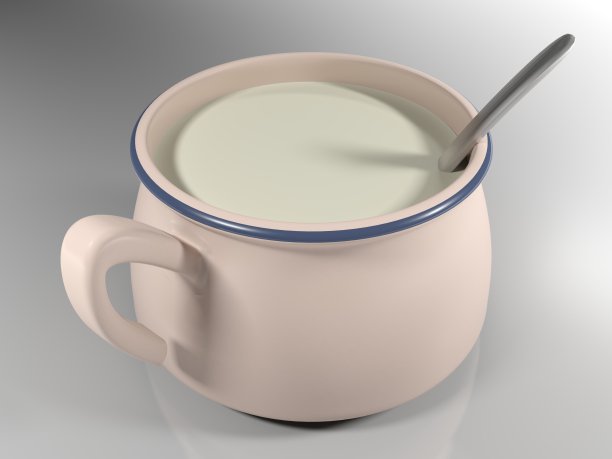 粉色牛奶杯- 3D渲染图片下载