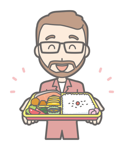 一个戴眼镜、留胡子的男人吃盒饭图片下载