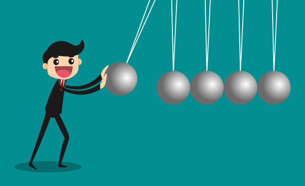 用牛顿摇篮挑战商业理念。矢量图图片下载