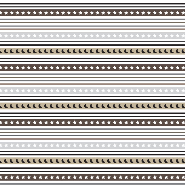 黑色的棕色银线和黑色的棕色银与白色的星星和黑色的月亮内条纹图案背景图片下载